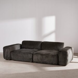 274x74x110cm Polyester Grau Maisons du Monde Sofas und Sessel Sofas 2-Sitzer-Sofas & 3-Sitzer-Sofas