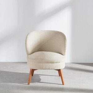 Beiger Sessel in Leinenoptik 62.5x74x61.5cm Sperrholz Beige Maisons du Monde Sofas und Sessel Sessel, Poufs und Fußbänke Sessel