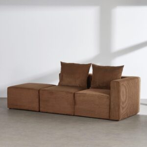 238x70x91cm Polyester Braun Maisons du Monde Sofas und Sessel Sofas 2-Sitzer-Sofas & 3-Sitzer-Sofas