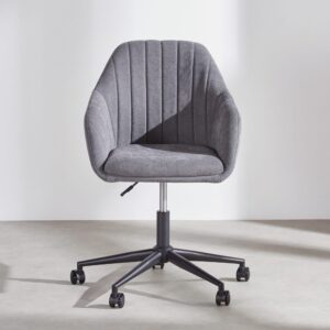 Dunkelgrauer Bürostuhl mit Rollen 58x94.5x65cm Stahl Grau Maisons du Monde Möbel Büromöbel Bürostühle