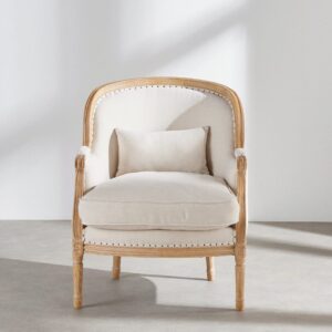 72x89.5x78cm Leinen Beige Maisons du Monde Sofas und Sessel Sessel, Poufs und Fußbänke Sessel