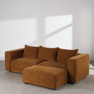 245x80x103cm Polyester Braun Maisons du Monde Sofas und Sessel Sofas 2-Sitzer-Sofas & 3-Sitzer-Sofas