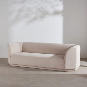 wohnli-moebel-suche-252820-1 Dreiviertelsitzer-Sofa aus beigefarbenem Webstoff 237x71x91cm Sperrholz Beige Maisons du Monde Sofas und Sessel Sofas 2-Sitzer-Sofas & 3-Sitzer-Sofas