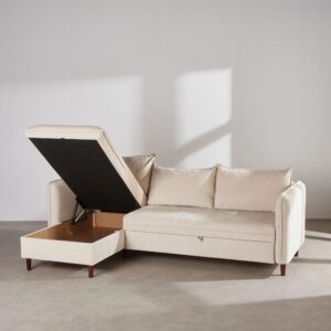 246x88x154cm Polyester Beige Maisons du Monde Sofas und Sessel Sofas Ecksofas