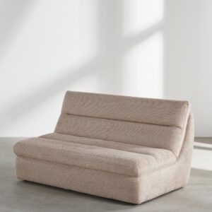 wohnli-moebel-suche-252857-1 Zweisitzige Chaiselongue aus karamellfarbenem Webstoff 151.5x84x100cm Massivholz Braun Maisons du Monde Sofas und Sessel Sofas Modulare Sofas