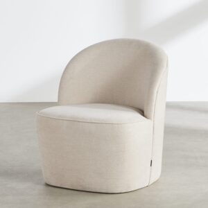 wohnli-moebel-suche-253701-1 Abgerundeter Bürostuhl in beigefarbenem Polyester-Samt 57x68x61cm Sperrholz Beige Maisons du Monde Sofas und Sessel Sessel, Poufs und Fußbänke Sessel