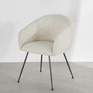 wohnli-moebel-suche-253723-1 Esszimmerstuhl mit beigem Bezug aus gewebtem Polyestergewebe und schwarzen Stahlbeinen 63x79.5x62cm Stahl Schwarz Maisons du Monde Möbel Esszimmermöbel Stühle