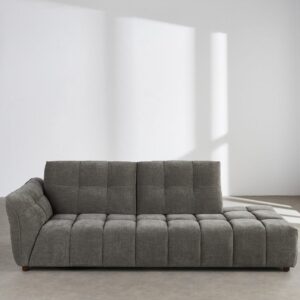 wohnli-moebel-suche-253730 Wohnli Möbelsuche - Dreiviertelsitzer-Sofa in graugrünem Polyestergewebe in Samtoptik
