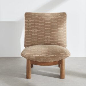 wohnli-moebel-suche-253771-1 Sessel mit braunem Jacquard-Polyestergewebe und Beinen aus Gummibaumholz 63x81x73cm Massivholz Braun Maisons du Monde Sofas und Sessel Sessel, Poufs und Fußbänke Sessel
