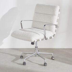wohnli-moebel-suche-253773 Wohnli Möbelsuche - Verstellbarer Bürostuhl mit beigem Bezug aus Polyestergewebe und Aluminiumfuß