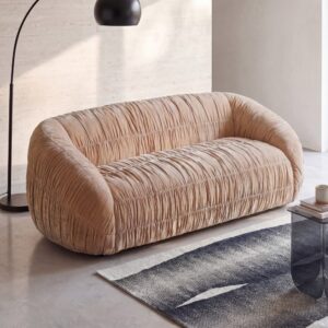 wohnli-moebel-suche-254197 Wohnli Möbelsuche - 3/4-Sitzer-Sofa aus plissiertem Polyestergewebe mit beigefarbenem