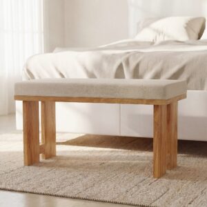 wohnli-moebel-suche-254421 Wohnli Möbelsuche - Hocker aus ecrufarbenem Baumwollstoff mit Beinen aus Akazienholz