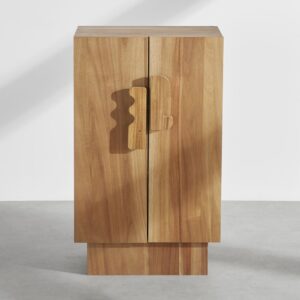 wohnli-moebel-suche-254705-1 Kleiner 2-türiger Aufbewahrungsschrank 48x80x35.2cm Mitteldichte Faserplatte Braun Maisons du Monde Möbel Wohnzimmermöbel Aufbewahrungsmöbel