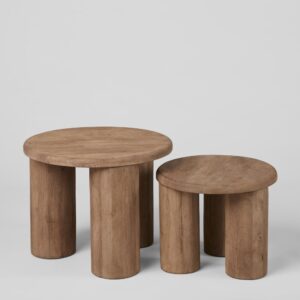 wohnli-moebel-suche-254764-1 Set aus 2 Beistelltischen aus Mangoholz 50x40x50cm Holz Braun Maisons du Monde Möbel Wohnzimmermöbel Beistelltische