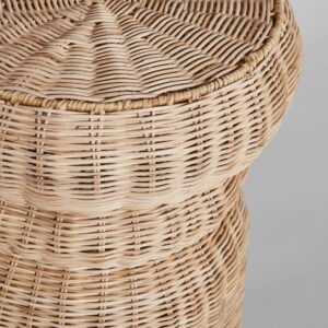 wohnli-moebel-suche-254783-1 Beistelltisch aus Korbgeflecht 34x55x34cm Rattan Beige Maisons du Monde Möbel Wohnzimmermöbel Beistelltische