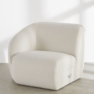 Linke Armlehne für Modulsofa aus beigefarbenem Polyestergewebe in Leinenoptik – 92 cm 92x77x96cm Mitteldichte Faserplatte Beige Maisons du Monde Sofas und Sessel Sofas Modulare Sofas