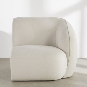 wohnli-moebel-suche-254918-1 Rechte Armlehne für Modulsofa aus beigefarbenem Polyestergewebe in Leinenoptik – 92 cm 92x77x96cm Mitteldichte Faserplatte Beige Maisons du Monde Sofas und Sessel Sofas Modulare Sofas