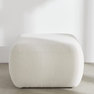 Hocker für modulares Sofa aus beigefarbenem Polyestergewebe in Leinenoptik – 63 cm 63x43x63cm Mitteldichte Faserplatte Beige Maisons du Monde Sofas und Sessel Sofas Modulare Sofas