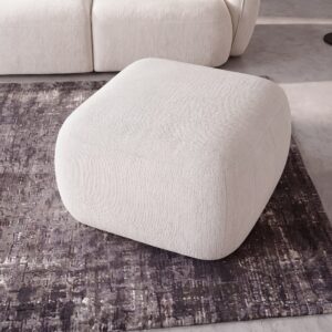 wohnli-moebel-suche-254923 Wohnli Möbelsuche - Hocker für modulares Sofa aus beigefarbenem Polyestergewebe in Leinenoptik – 63 cm