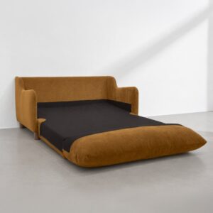 2-Sitzer-Schlafsofa in Bronze 147x85x93cm Spanplatte Braun Maisons du Monde Sofas und Sessel Sofas 2-Sitzer-Sofas & 3-Sitzer-Sofas