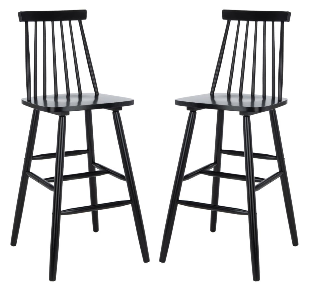 Wohnli Möbelsuche - 2er-set barhocker aus gummiholz schwarz