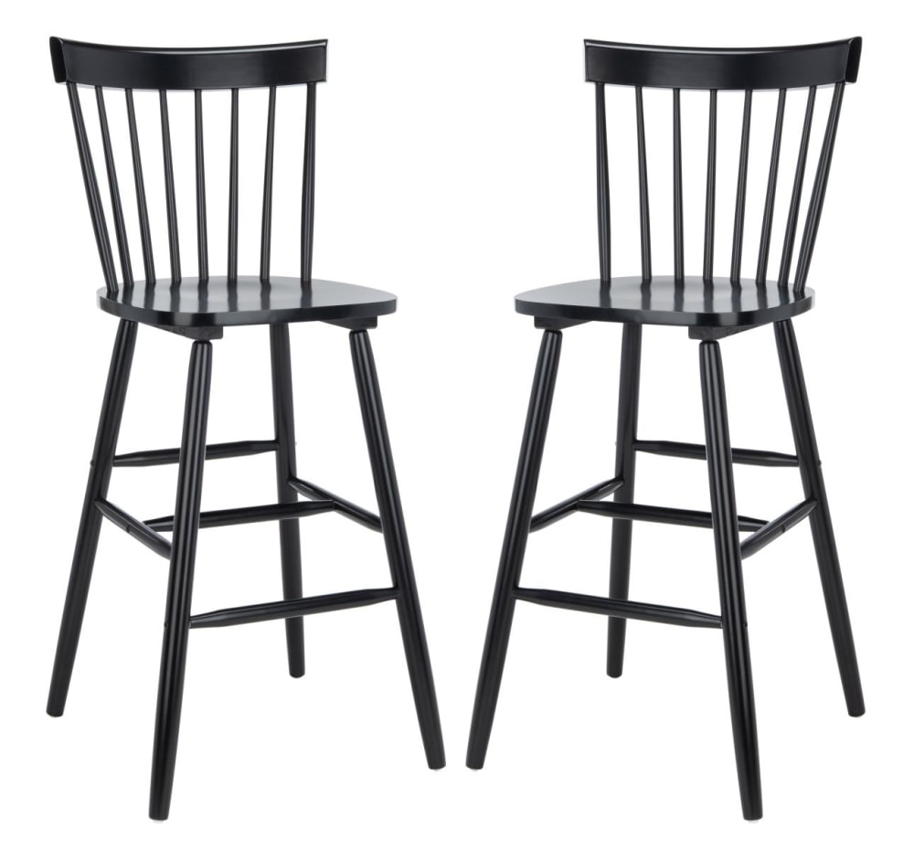 Wohnli Möbelsuche - 2er-set barhocker aus gummiholz schwarz