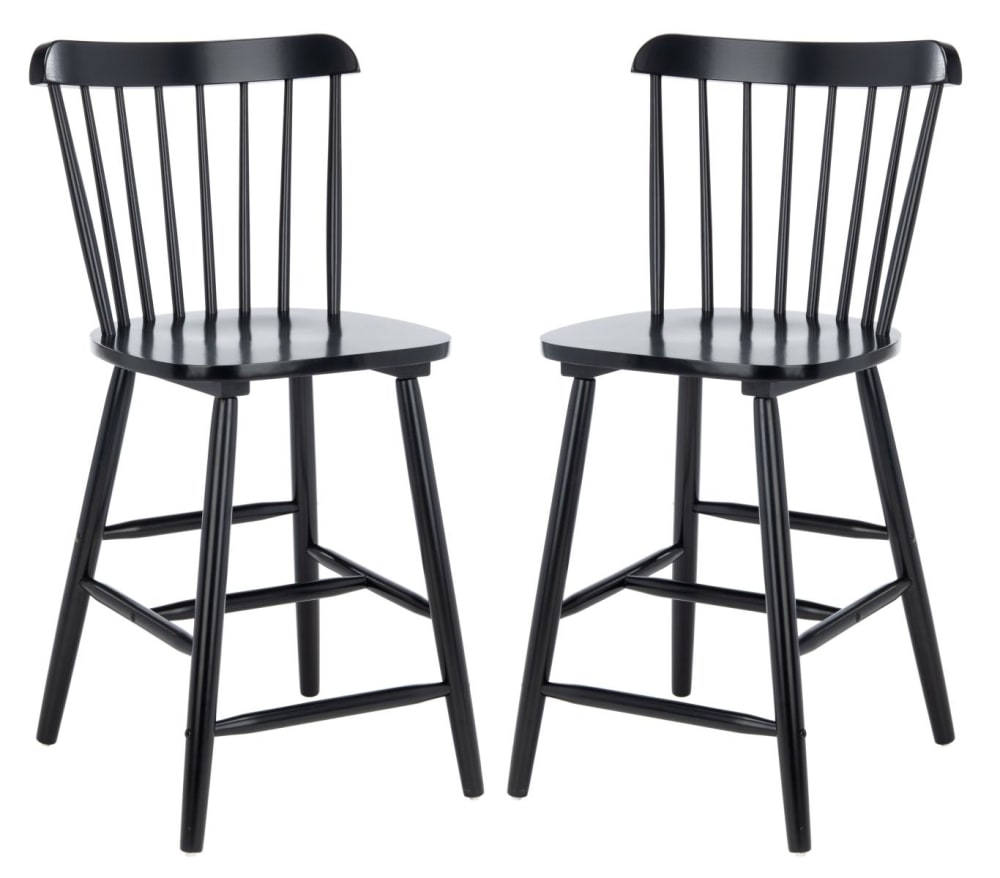 Wohnli Möbelsuche - 2er-set barhocker aus gummiholz schwarz