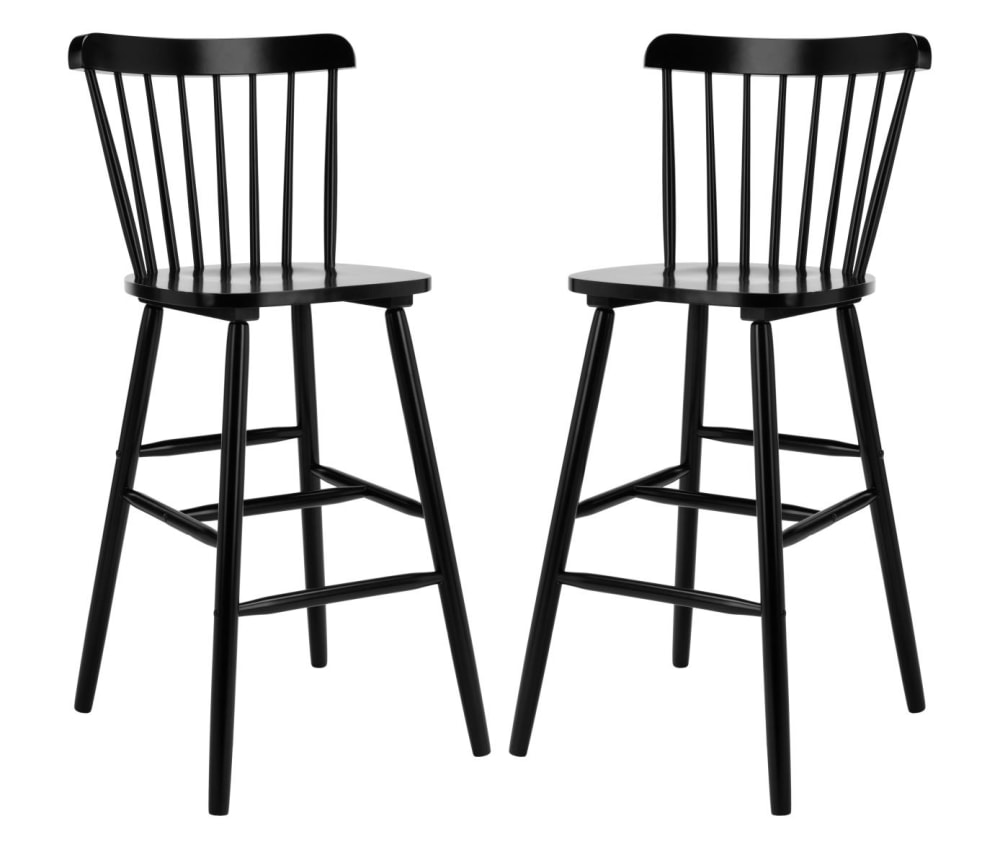 Wohnli Möbelsuche - 2er-set barhocker aus gummiholz schwarz