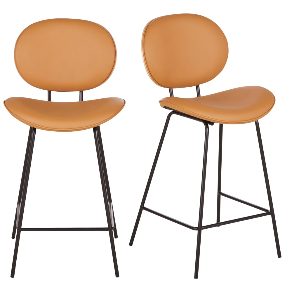 wohnli-moebel-suche-2er-Set-Barhocker-aus-Holz-und-Kunstleder-braun Wohnli Möbelsuche - 2er Set Barhocker aus Holz und Kunstleder