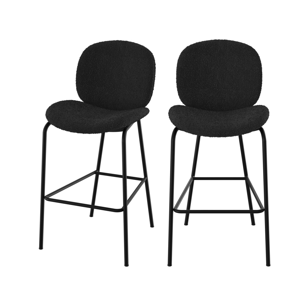 wohnli-moebel-suche-2er-Set-Barhocker-aus-Lockenstoff-65-cm-schwarzem Wohnli Möbelsuche - 2er Set Barhocker aus Lockenstoff 65 cm