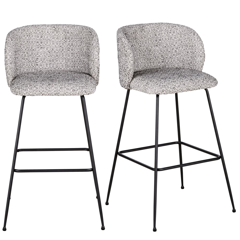 wohnli-moebel-suche-2er-Set-Barhocker-aus-Stahl-und-Stoff-grau Wohnli Möbelsuche - 2er Set Barhocker aus Stahl und Stoff