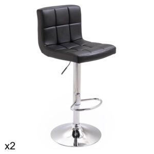 Wohnli Möbelsuche - 2er Set Barhocker aus schwarzem Kunstleder