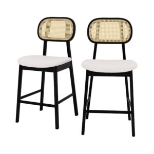 Wohnli Möbelsuche - 2er Set Barstühle aus beigem Stoff