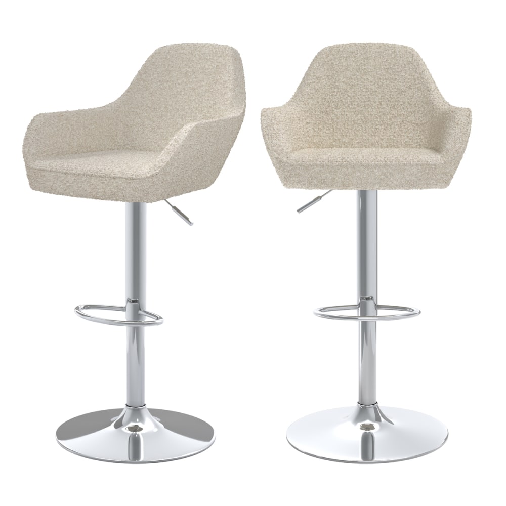 wohnli-moebel-suche-2er-Set-Barstuehle-mit-Boucle-Wolleffekt-in-Creme-6383cm Wohnli Möbelsuche - 2er Set Barstühle mit Bouclé-Wolleffekt in Creme