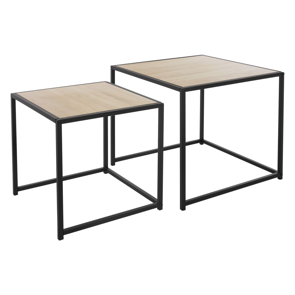 Wohnli Möbelsuche - 2er Set Beistelltisch Couchtisch Eichenoptik Sofatisch