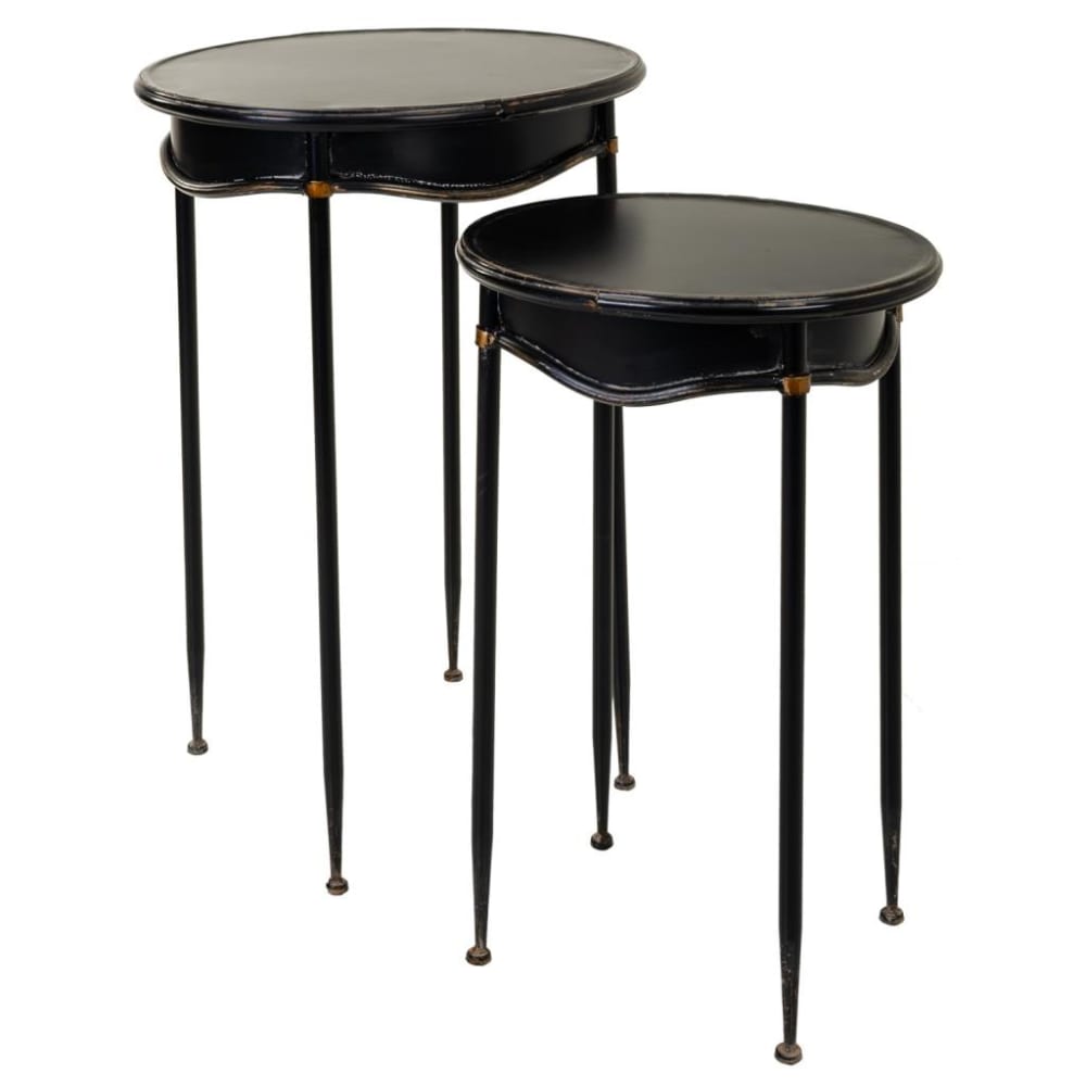 wohnli-moebel-suche-2er-Set-Beistelltische-Masse-95x43x755h-cm-schwarz Wohnli Möbelsuche - 2er Set Beistelltische