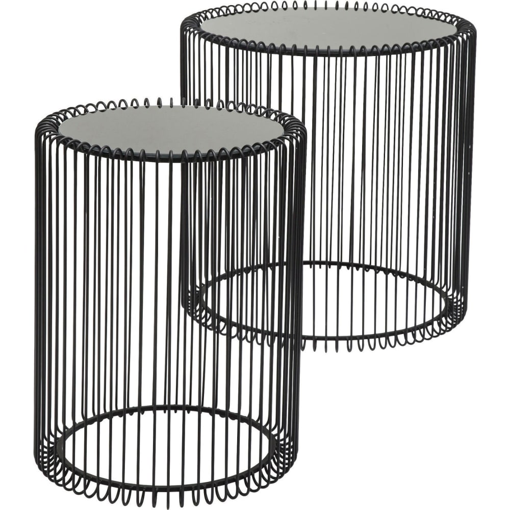 Wohnli Möbelsuche - 2er Set Beistelltische aus Glas und Stahl
