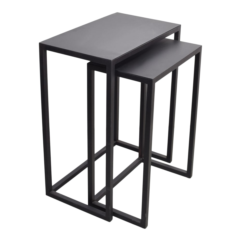 wohnli-moebel-suche-2er-Set-Beistelltische-aus-Metall-64x51x31-cm-Schwarz Wohnli Möbelsuche - 2er Set Beistelltische aus Metall