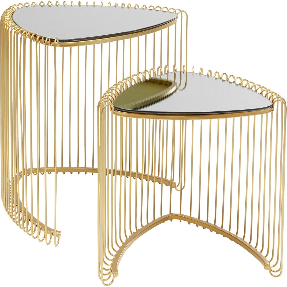 wohnli-moebel-suche-2er-Set-Beistelltische-aus-verspiegeltem-Glas-und-Stahl-gold Wohnli Möbelsuche - 2er Set Beistelltische aus verspiegeltem Glas und Stahl