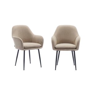 Wohnli Möbelsuche - 2er-Set Cord-Sessel beige Metallbeine