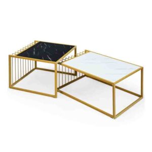 Wohnli Möbelsuche - 2er Set Couchtische Metall 80 cm x 53 cm x 38