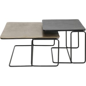 wohnli-moebel-suche-2er-Set-Couchtische-aus-Stahl-und-Aluminium-in-Schwarz-und-Bronze Wohnli Möbelsuche - 2er Set Couchtische aus Stahl und Aluminium in Schwarz und Bronze