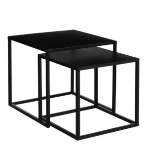Wohnli Möbelsuche - 2er-Set Couchtische aus schwarzem Metall