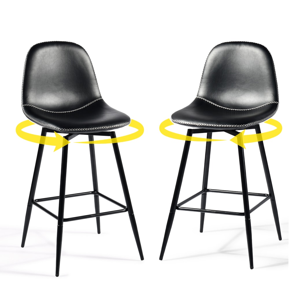 Wohnli Möbelsuche - 2er-Set Drehbare Barhocker aus PU