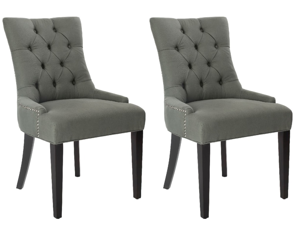 Wohnli Möbelsuche - 2er-set esszimmerstühle aus birkenholz grau