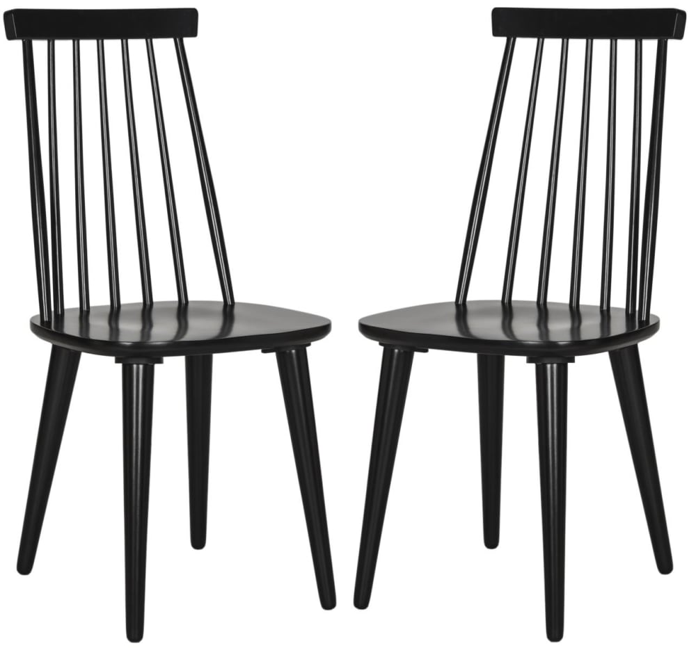 Wohnli Möbelsuche - 2er-set esszimmerstühle aus gummiholz schwarz