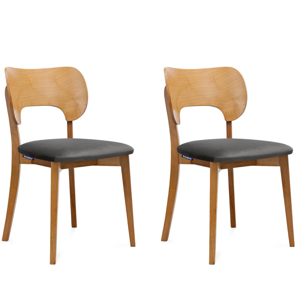 wohnli-moebel-suche-2er-Set-Esszimmerstuehle-Velours-Sitz-Gestell-aus-Massivholz-Grau Wohnli Möbelsuche - 2er Set Esszimmerstühle