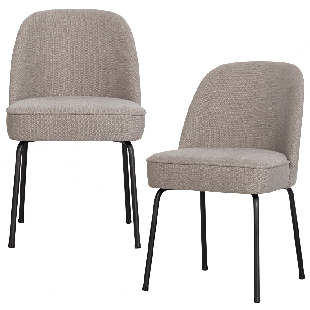 Wohnli Möbelsuche - 2er Set Esszimmerstühle aus Boucléstoff