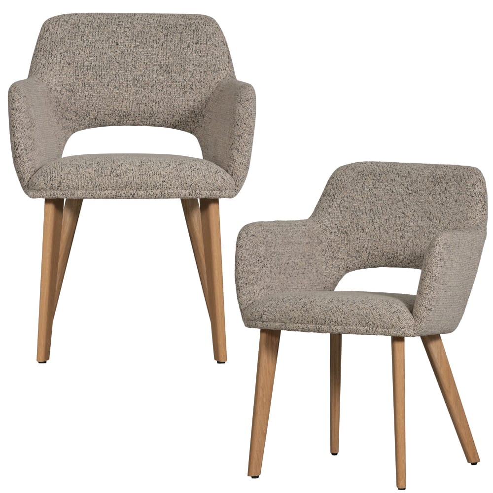 Wohnli Möbelsuche - 2er Set Esszimmerstühle aus Holz mit Stoff