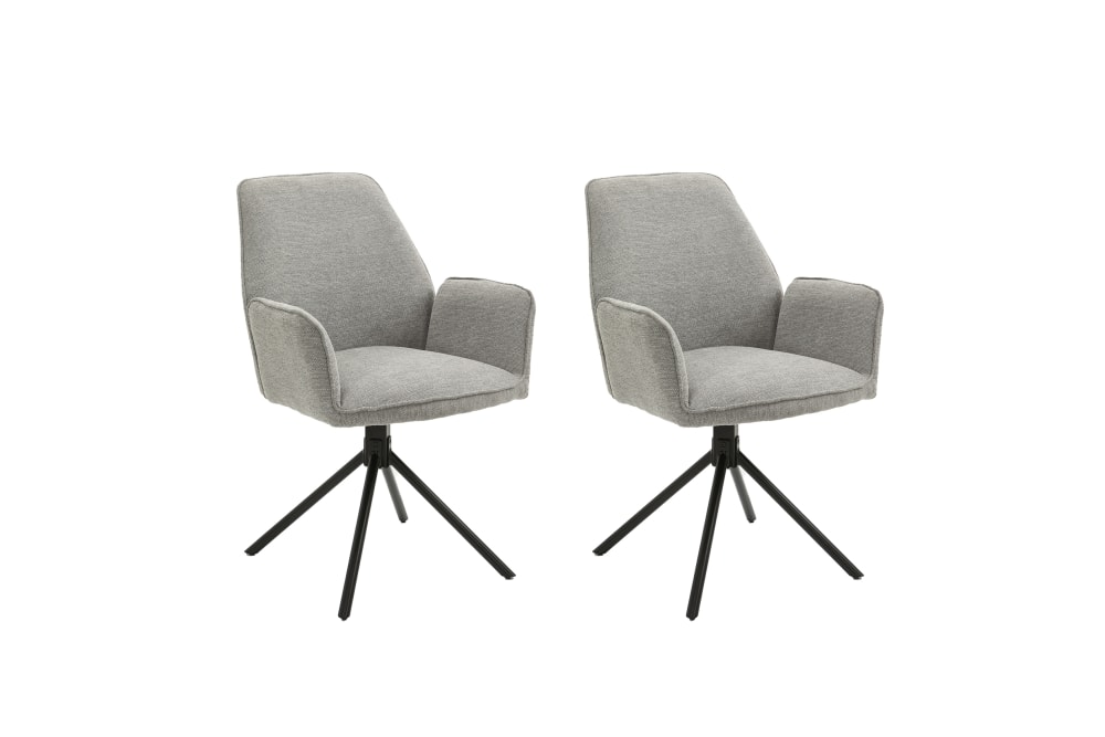 Wohnli Möbelsuche - 2er Set Esszimmerstühle aus Webstoff